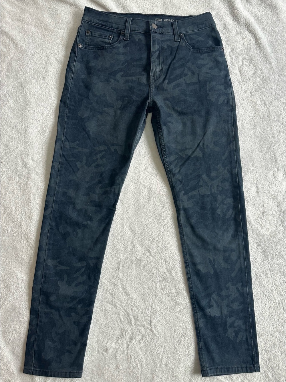 Levis Premium 512 Jeans Men's Size 29x30 Camo Denim Performance Blue Pants